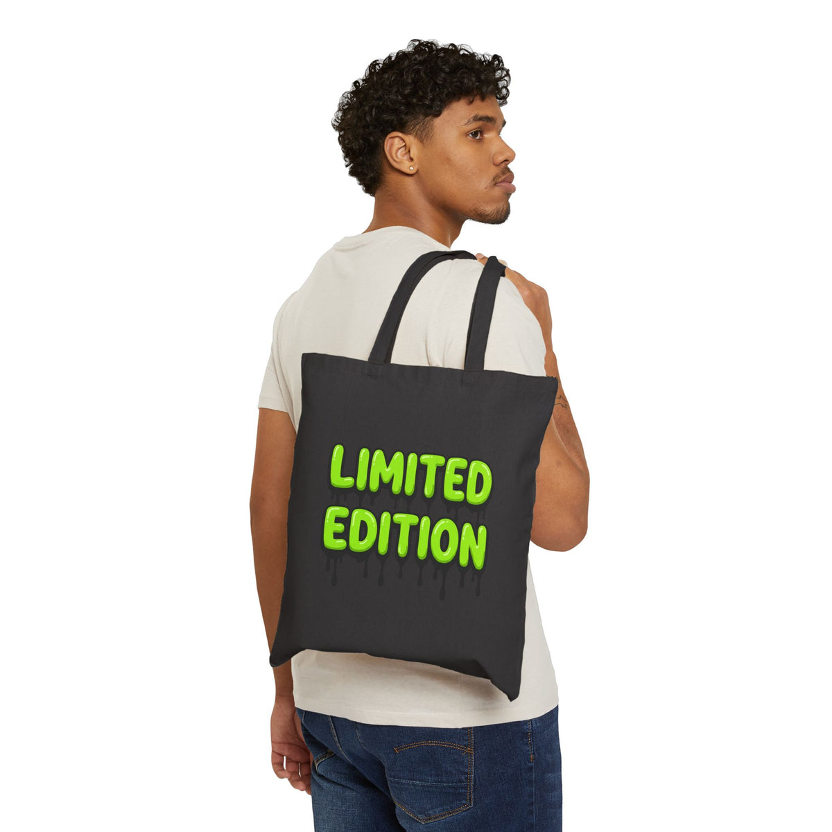 Tote Bag — "Limited Edition" Green Drip Canvas Tote
