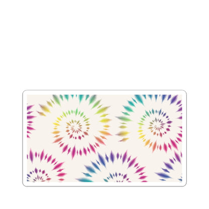 Tie-Dye Spiral Kiss-Cut Sticker — Colorful Rainbow Swirl Laptop Decal
