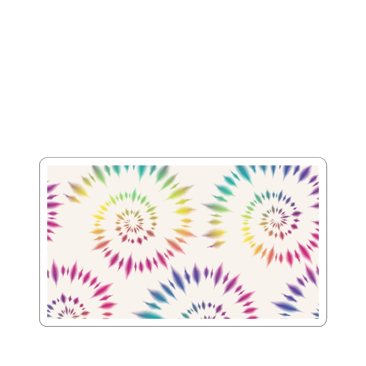 Tie-Dye Spiral Kiss-Cut Sticker — Colorful Rainbow Swirl Laptop Decal