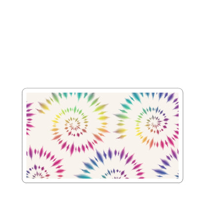 Tie-Dye Spiral Kiss-Cut Sticker — Colorful Rainbow Swirl Laptop Decal
