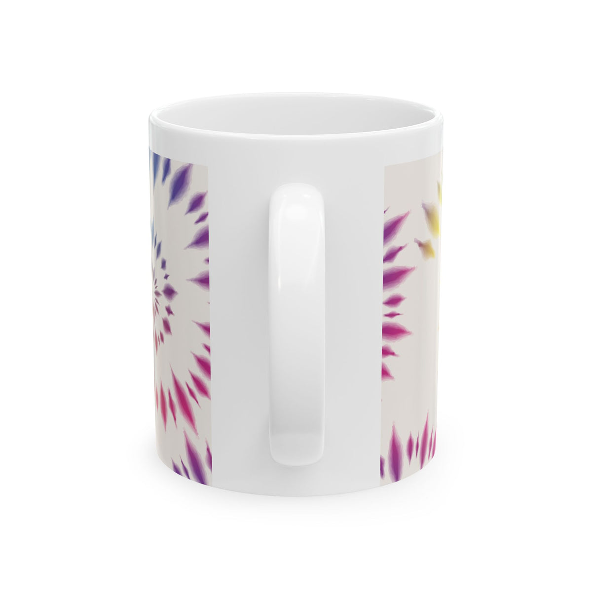 Tie-Dye Spiral Ceramic Mug — Colorful Rainbow Swirl Coffee Cup (11oz & 15oz)