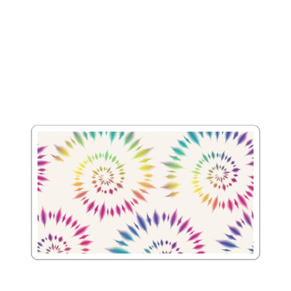 Tie-Dye Spiral Kiss-Cut Sticker — Colorful Rainbow Swirl Laptop Decal