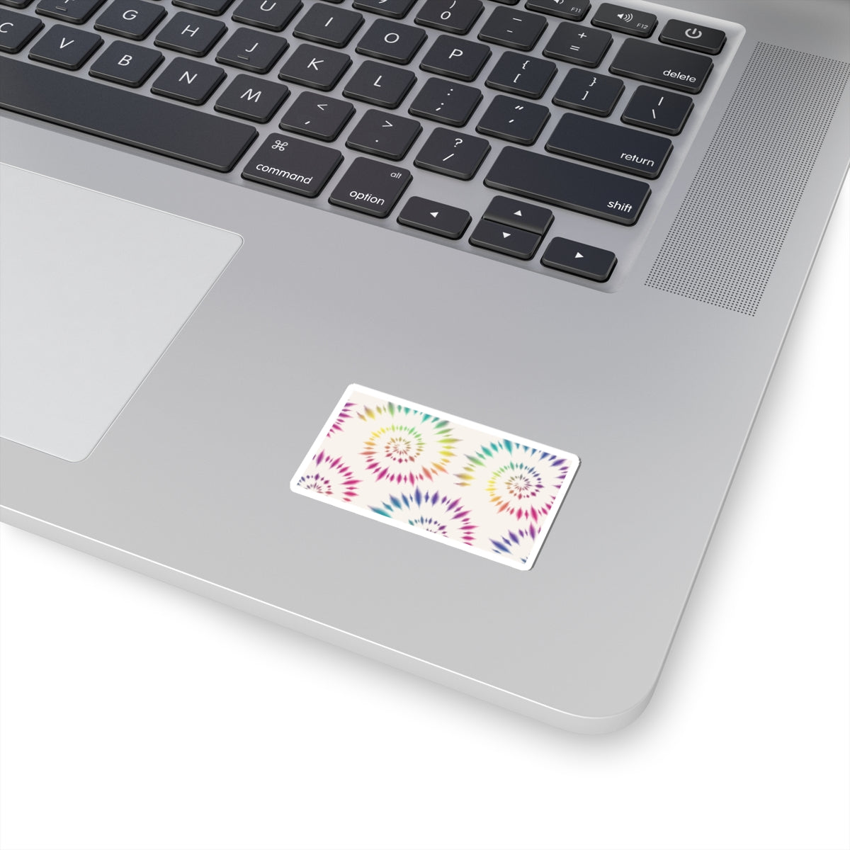 Tie-Dye Spiral Kiss-Cut Sticker — Colorful Rainbow Swirl Laptop Decal