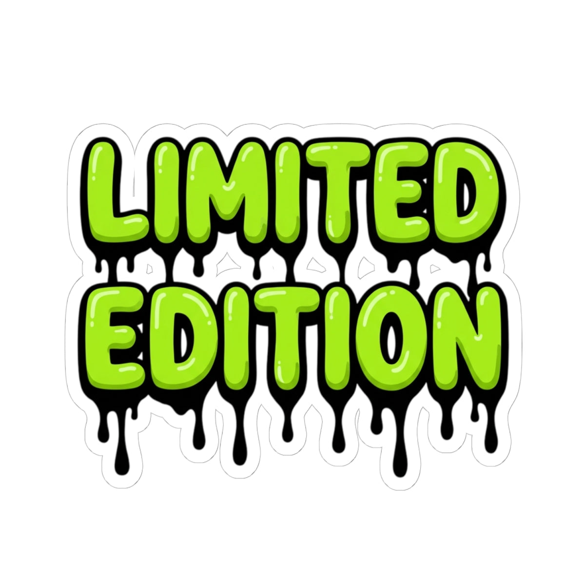 Limited Edition Drip Kiss-Cut Sticker — Neon Green Slime Decal