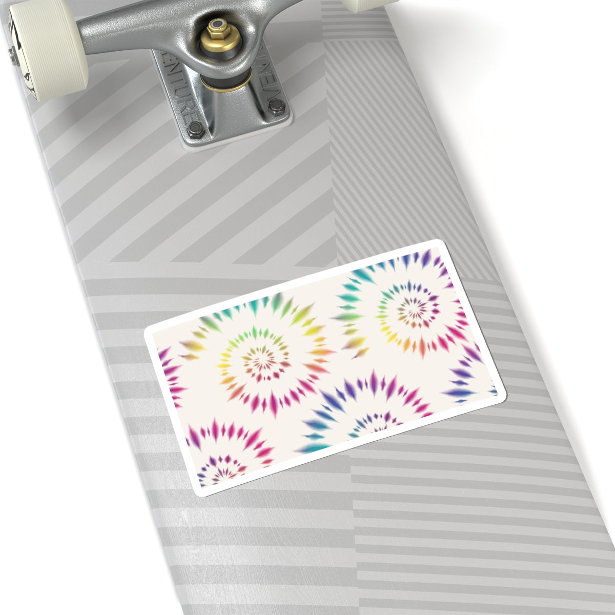 Tie-Dye Spiral Kiss-Cut Sticker — Colorful Rainbow Swirl Laptop Decal