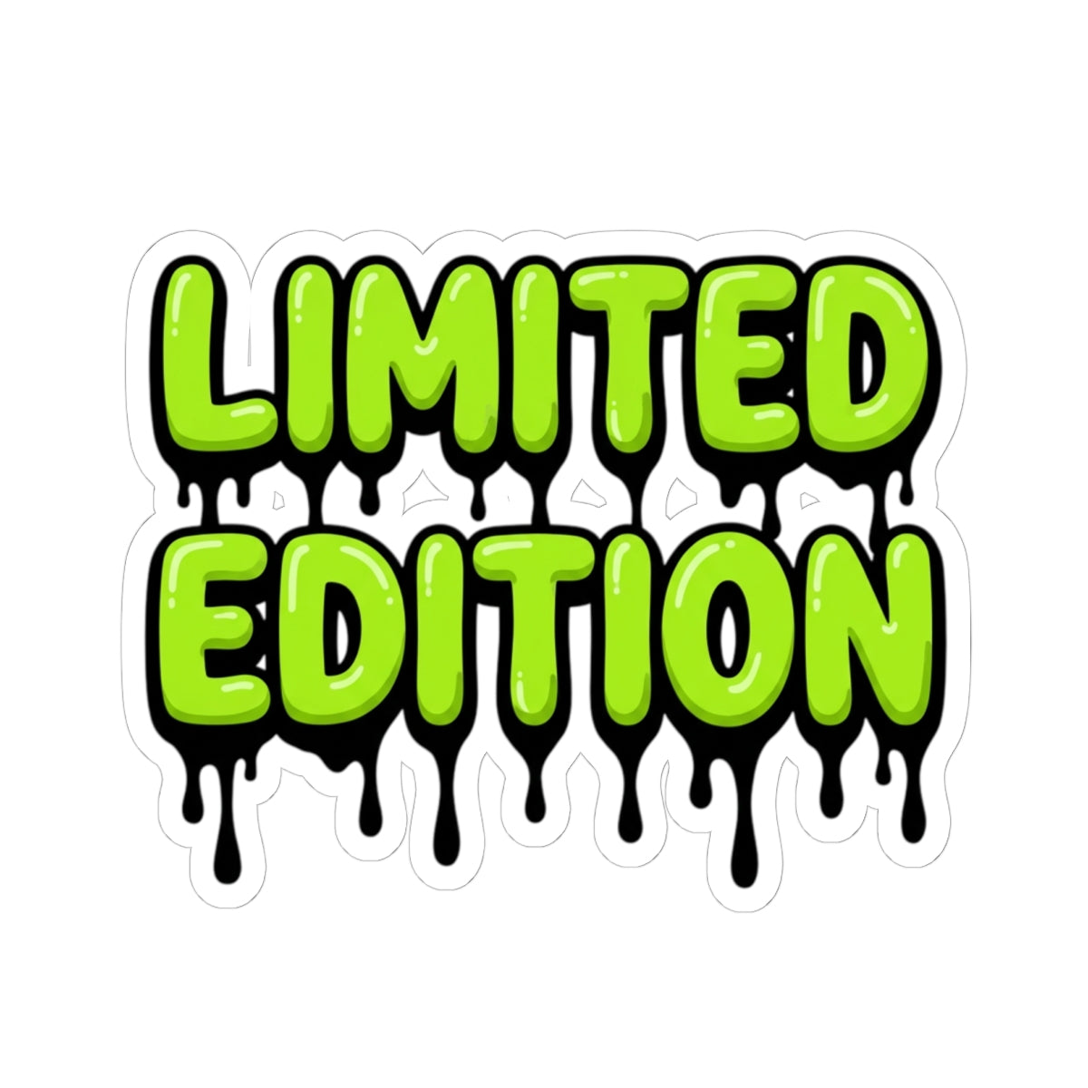 Limited Edition Drip Kiss-Cut Sticker — Neon Green Slime Decal