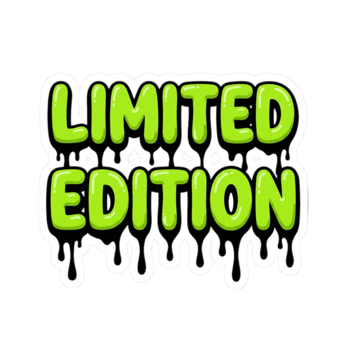 Limited Edition Drip Kiss-Cut Sticker — Neon Green Slime Decal